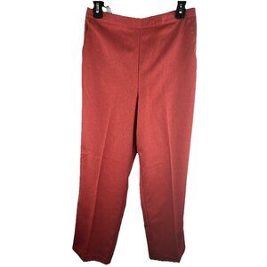 Alfred Dunner Size 8 Rust Pants Slacks Pockets Elastic Waist Cropped Autumn